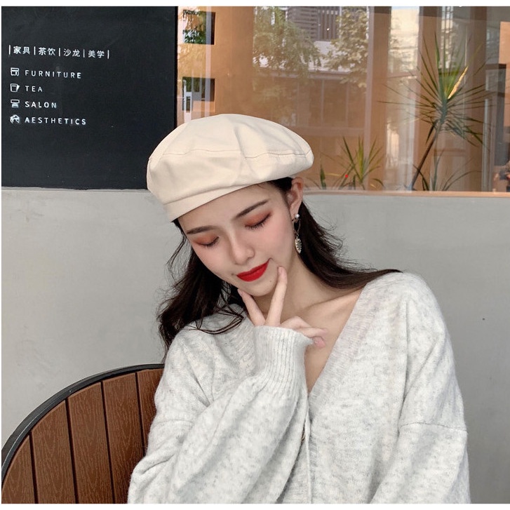 Mũ nồi Korea phong cách Retro màu trơn xinh xắn dễ phối đồ Hayna Hats - M38