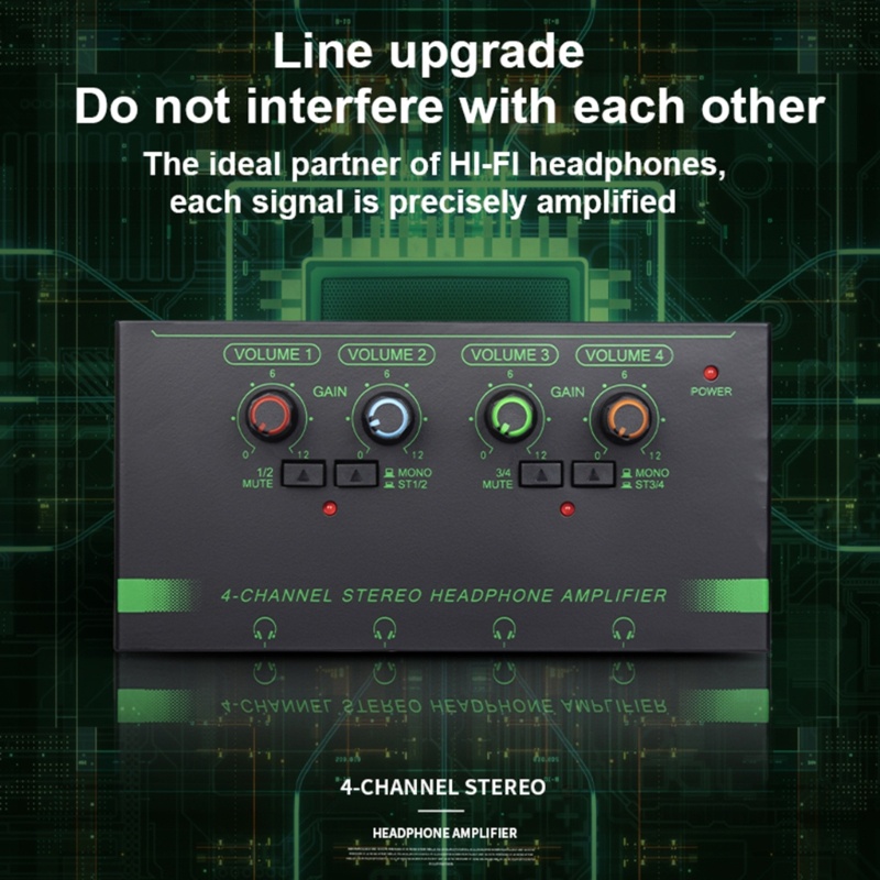 Bộ Khuếch Đại Âm Thanh 4 / 6 Kênh Siêu Trầm Cho Tai Nghe