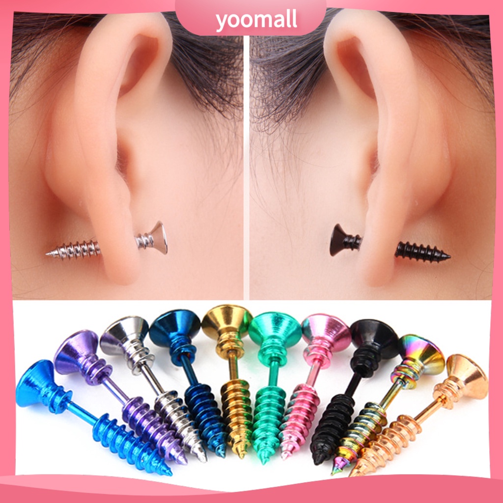 Khuyên Tai Hình Ốc Vít Hai Mặt Thời Trang Cá Tính