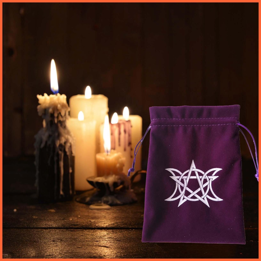 Túi Đựng Thẻ Bài Tarot Dây Rút Bằng Vải Flannel Thoải Mái Ngăn Ngừa Mất