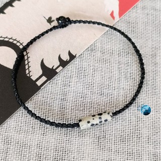 Vòng tay tết dây lu thống mini đá dalmatian