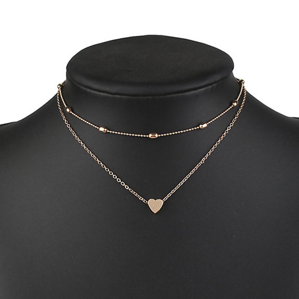 Vòng choker nhiều lớp phối mặt hình trái tim thời trang sang trọng cho nữ
