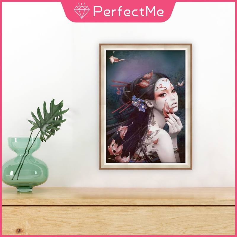 Bộ Tranh Đính Đá 5D Họa Tiết Cô Gái Cổ Điển Độc Đáo Kích Thước 30x40cm DIY Dùng Trang Trí Nhà Cửa