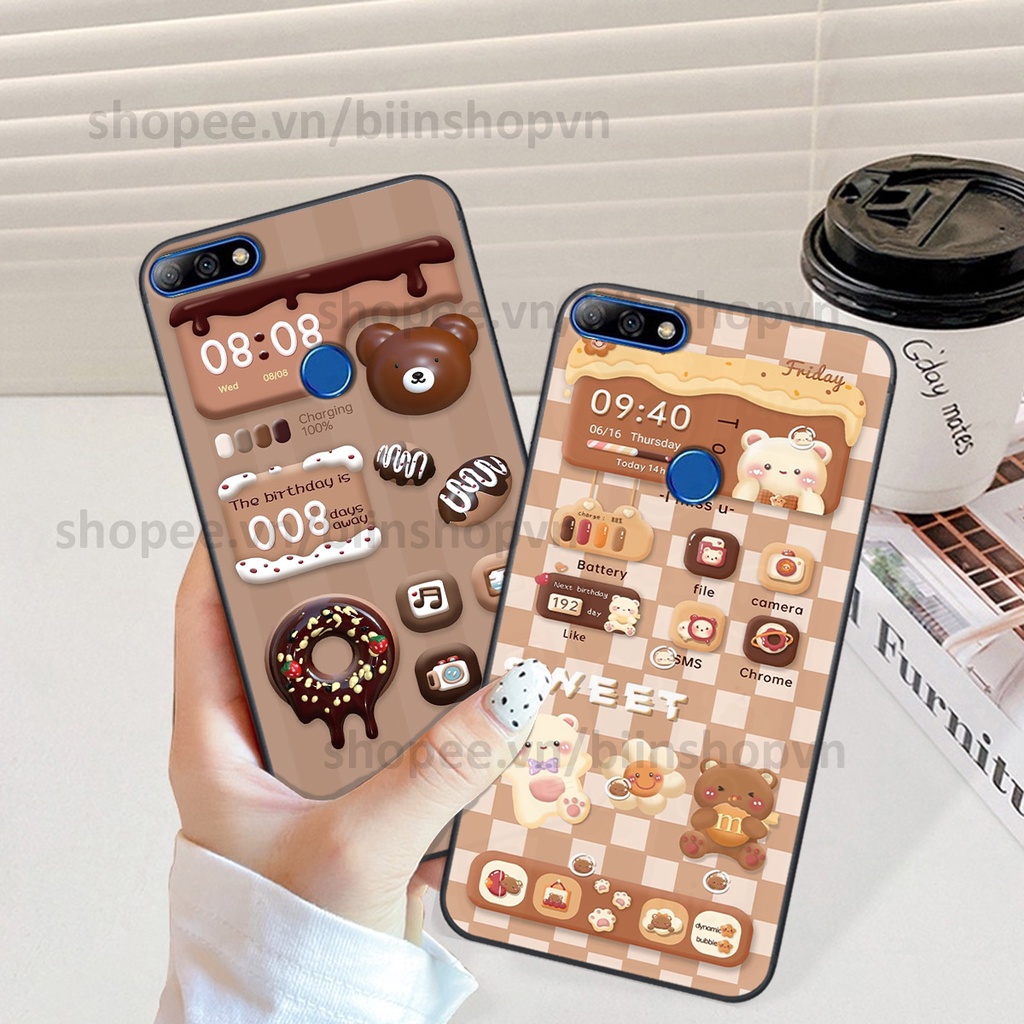 Ốp Huawei Y7 Prime 2018 / Y7 Pro 2018 in hình gấu chocolate kẹo ngọt siêu đẹp siêu xinh