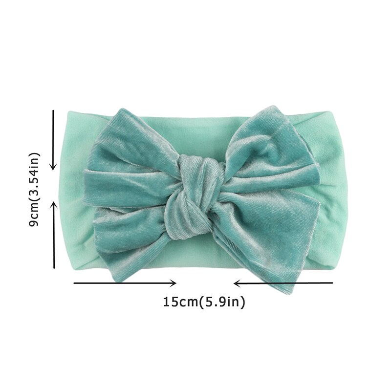 Băng Đô Nơ Co Giãn Mềm Mại Màu Trơn Thời Trang Thu Đông Cho Bé