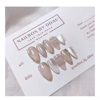 Nailbox thiết kế màu thạch phối charm nơ
