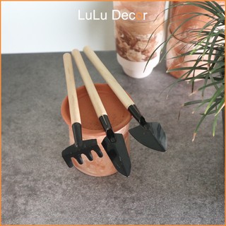Dụng cụ làm vườn - bộ dụng cụ làm vườn, trồng cây mini 3 món - xẻng làm vườn, xới đất, cào đất