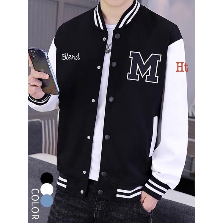 Áo Bomber gió phối M blend, áo bomber phối tay Chất nỉ unisex nam nữ phong cách trẻ trung mới nhất 2020