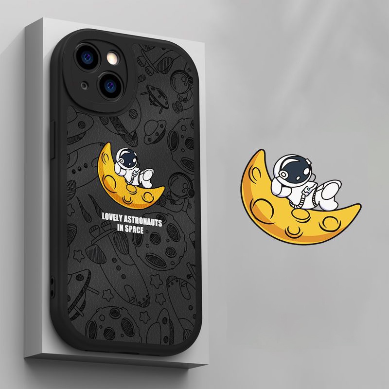 Vỏ silicon hoạt hình thời trang phi hành gia cho iPhone 12 13Pro 11Promax 14Plus 7 8Plus 7G 6plus 6s Xs XR XsMax 14Pro 12 / 13mini