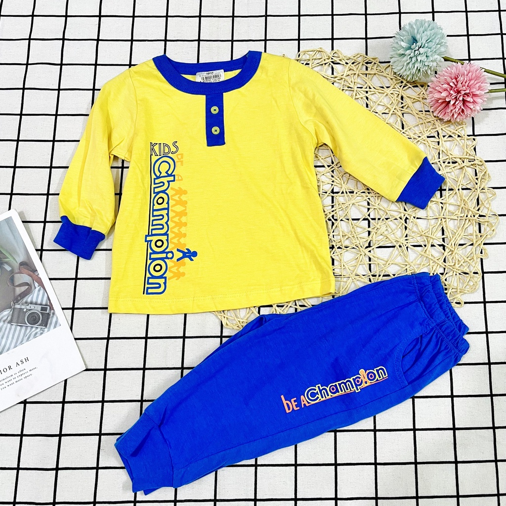 XẢ KHO - Bộ dài tay bé trai 6-12 tháng DB025 chất cotton mỏng