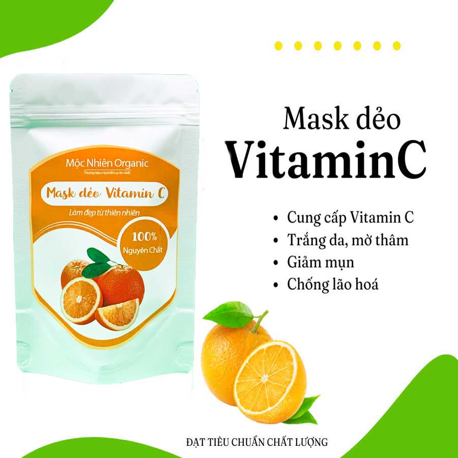 Mặt nạ dẻo Vitamin C_Cam - Mask dẻo Collagen giảm nám, tan nhang, dưỡng da, đẹp da, chống lão hoa da