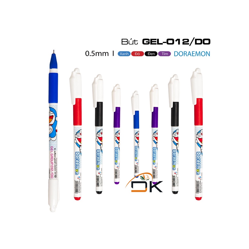 Bút Gel Thiên Long 012/Doraemon - DKVPP.Store/Bút bi nước ngòi 0,5mm mực Xanh, Đen, Đỏ, Tím - Hàng chính hãng, giá tốt