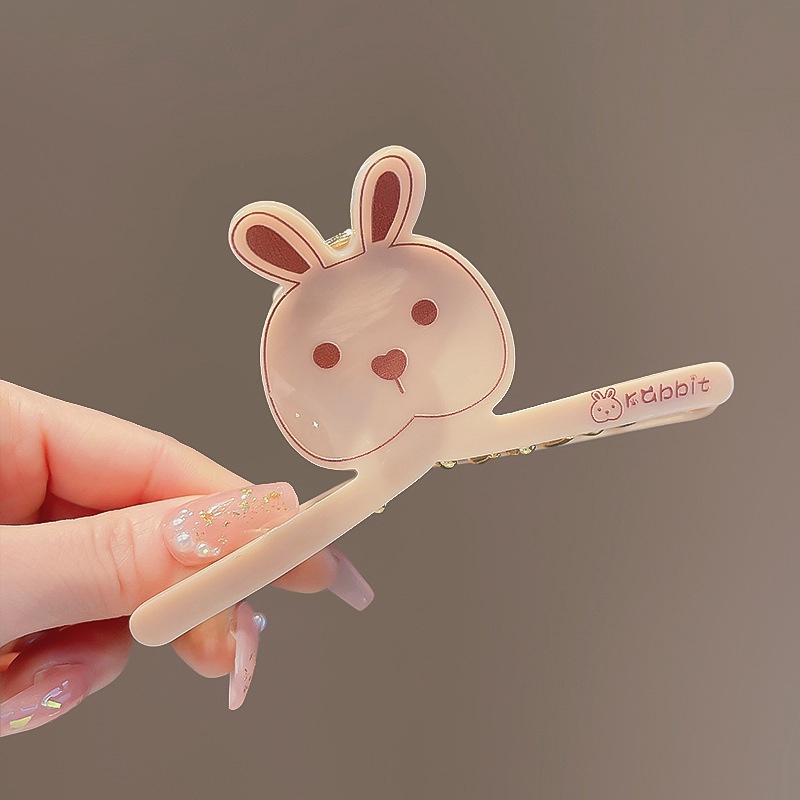 [Magpie] Kẹp Tóc acrylic Hình Thỏ Cá Mập Hoạt Hình Axit Màu Trà Sữa Bằng Hợp Kim Dễ Thương Có Kết Cấu Phía Sau Cho Nữ