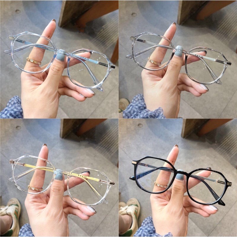 Mắt kính nữ giả cận không độ thời trang phong cách Hàn Quốc gọng kính cận mắt kính râm mát chống ánh sáng xanh 052