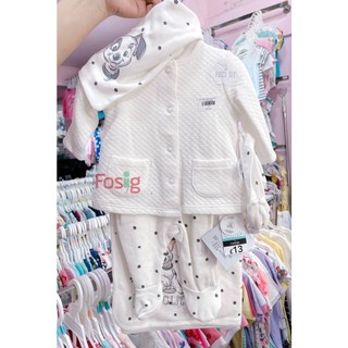 [5-10kg] Set 5 Món Cho Bé Gái George - Trắng (Khăn 71x74cm)