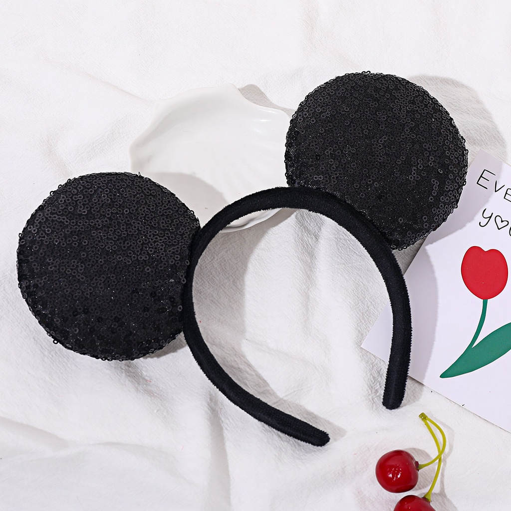 Băng Đô Nơ Tai Chuột Mickey Minnie Dễ Thương Dành Cho Bé Gái