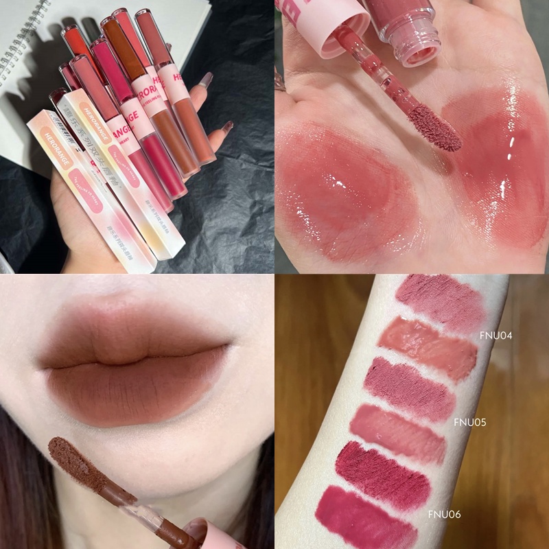 【HCM】Son Môi Hai Đầu Dưỡng Ẩm Chống Thấm Nước Son Môi Hai Đầu 2 Trong 1 Hiệu Ứng Nhung Lì Chống Nước Lâu Trôi Hiệu