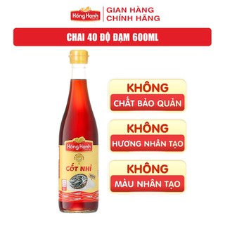Nước mắm truyền thống Phú Quốc Hồng Hạnh Cốt Nhỉ 40 độ đạm, dung tích 600ML - Chấm sống tuyệt ngon.