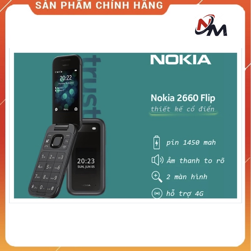 Điện thoại Nokia 2660 4G (flip) - hàng chính hãng , full hộp , nguyên seal
