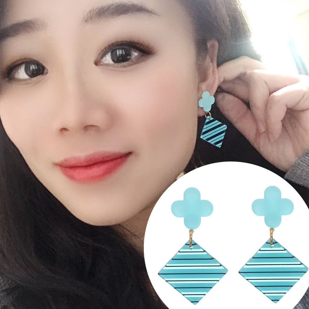 Đôi bông tai SP531 chất liệu acrylic kiểu dáng hình học xinh xắn cho nữ