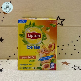 Trà hòa tan Lipton vị đào (hộp 16 gói x 14g)