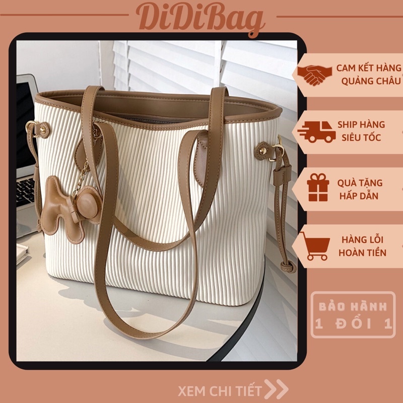 Túi xách nữ công sở túi du lịch kèm gấu trang trí DiDiBag