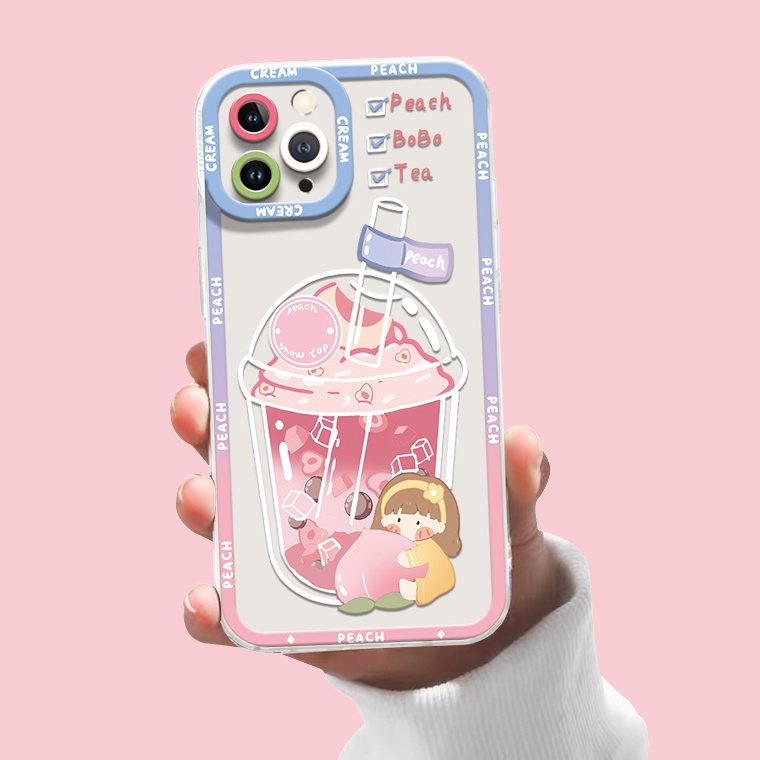 Ốp Điện Thoại Silicon TPU Mềm Trong Suốt Họa Tiết Dễ Thương Cho IPhone 14 13 12 Pro X XR XS Max 11 6 6S 7 8 14 Plus