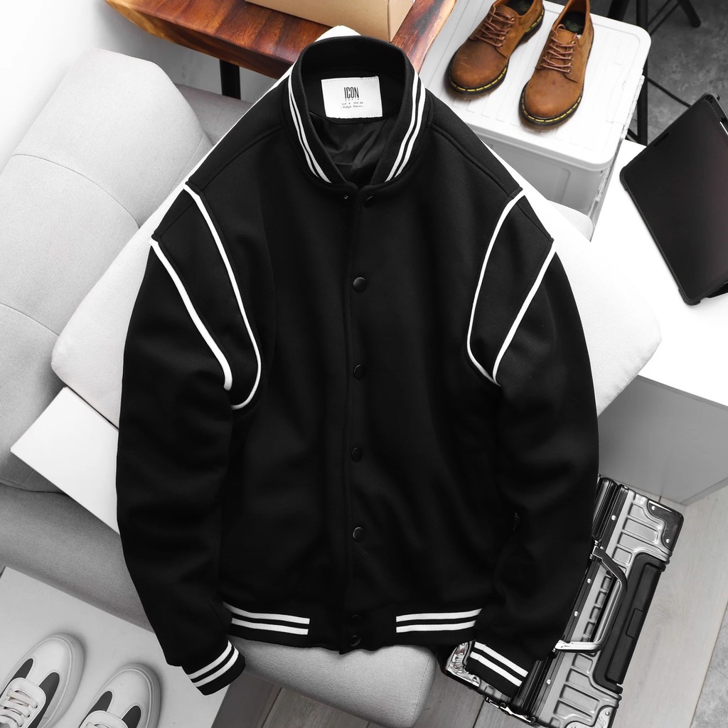 Áo Khoác da lộn bomber form rộng 2 lớp, phối màu siêu thời trang, Áo Khoác Dù Unisex Nam Nữ