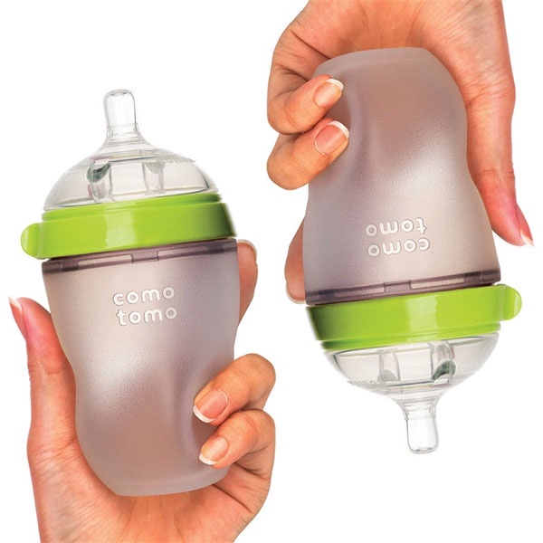 Bình Sữa Comotomo Silicon 150ml/250ml Cho Bé Siêu Mềm - TẶNG KÈM TAY CẦM