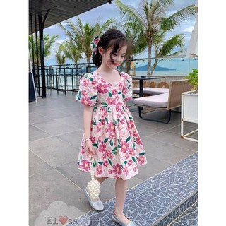 Váy bé gái - Váy hở lưng hoa kiểu cánh bánh bèo siêu xinh cho bé gái