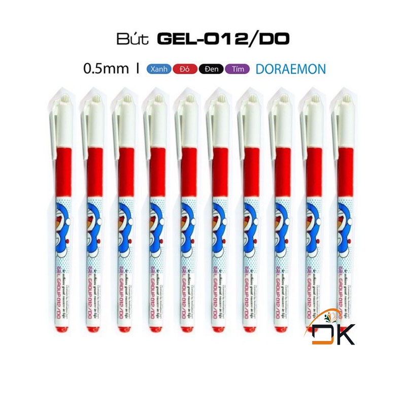 Bút Gel Thiên Long 012/Doraemon - DKVPP.Store/Bút bi nước ngòi 0,5mm mực Xanh, Đen, Đỏ, Tím - Hàng chính hãng, giá tốt