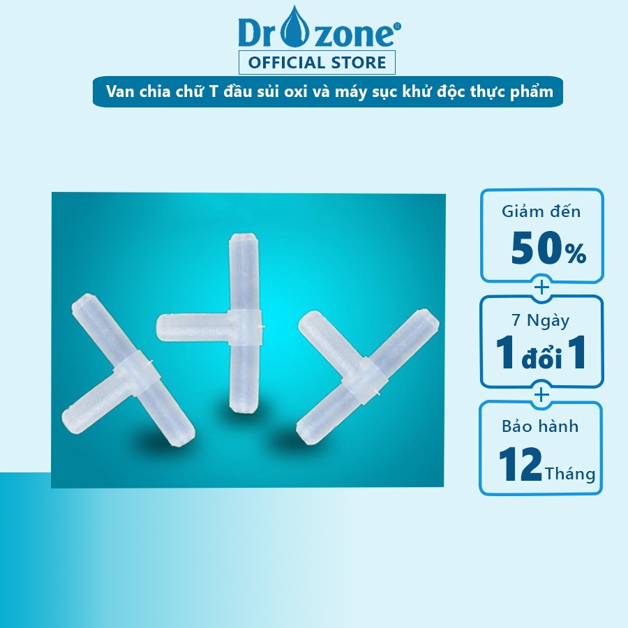 Van chia chữ T đầu sủi oxi bể cá bể thuỷ sinh máy sục ozone gia đình Dr.Ozone