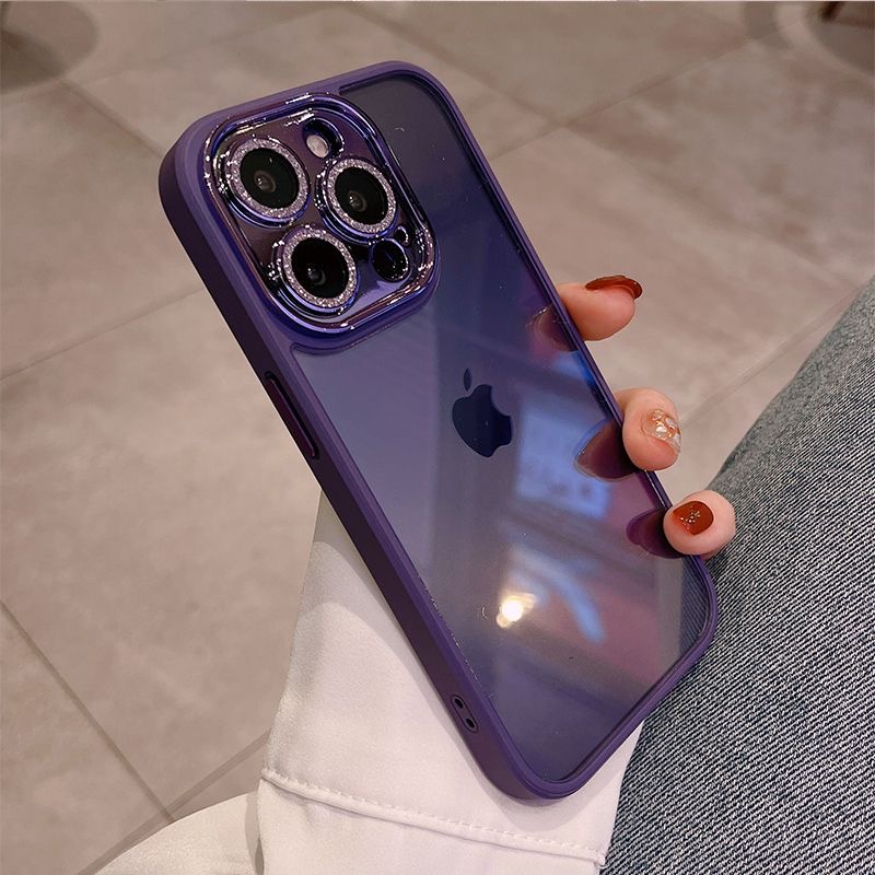 Ốp Điện Thoại acrylic Đính Kim Cương Bảo Vệ Ống Kính Máy Ảnh Cho iPhone 14 13 12 11 pro max