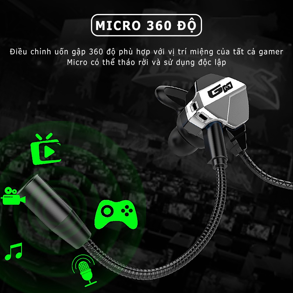 Tai nghe gaming có dây SIDOTECH G-PRO âm thanh chất lượng cao micro kép 360 độ thiết kế công thái học cho game thủ