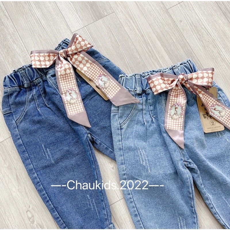 Quần Jean bé gái kèm nơ xinh