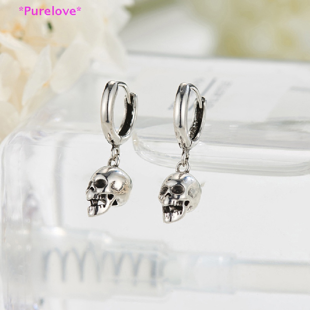 Khuyên Tai Mạ Bạc 925 Hình Đầu Lâu Sáng Tạo Quyến Rũ Dành Cho Nữ Mới