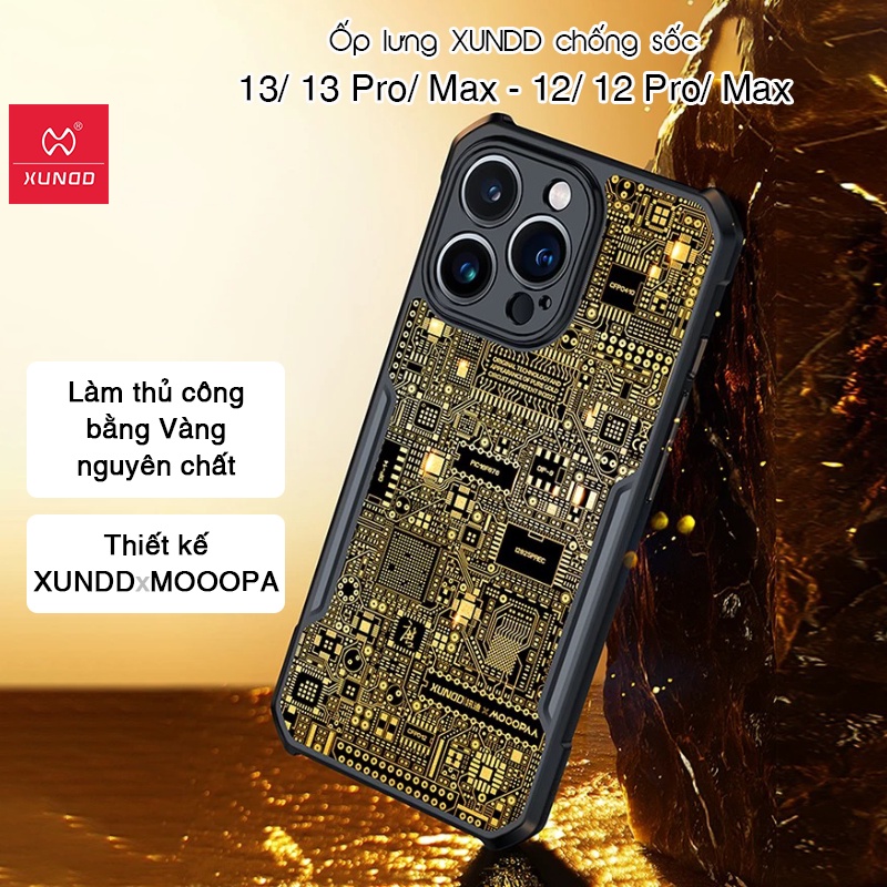 Ốp lưng GOLD XUNDD iPhone 13/ 13 Pro/ 13 Pro Max/ 12/ 12 Pro/ 12 Pro Max - Cao Cấp, Chống sốc