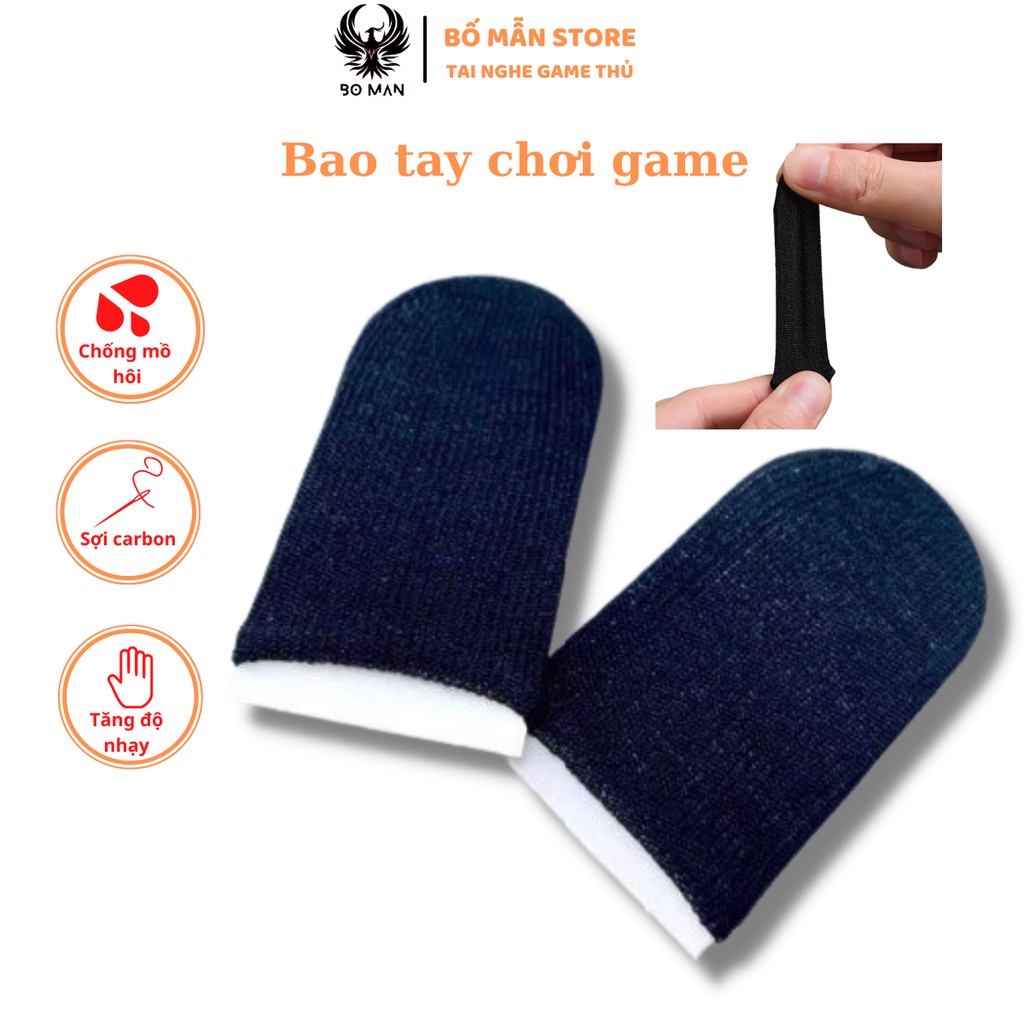 Bao tay chơi game BOMAN ff Pubg Liên quân siêu nhạy giá rẻ cao cấp STP Găng tay chơi gaming chống mồ hôi