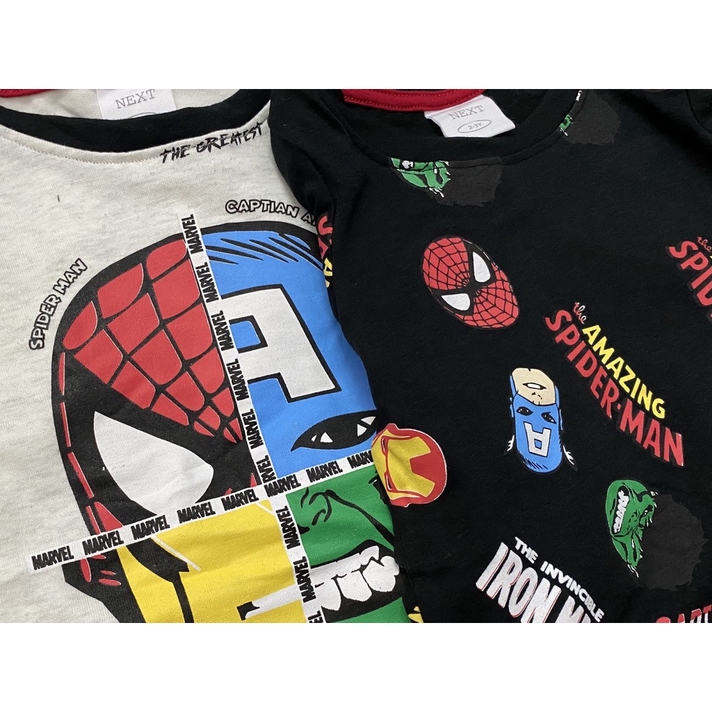 Set 2 bộ dài tay bé trai Marvel ghi đen