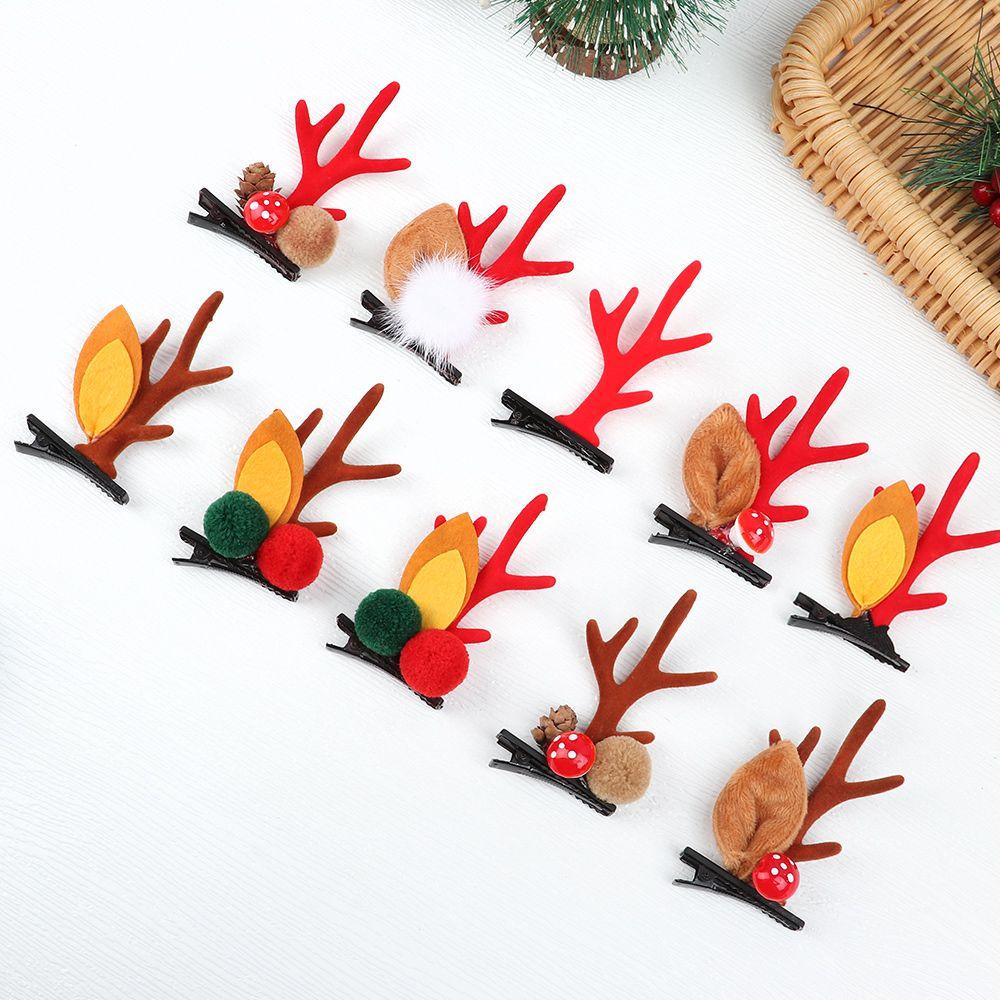 Set 2 Kẹp Tóc Hình Sừng Hươu Hóa Trang Tiệc Giáng Sinh