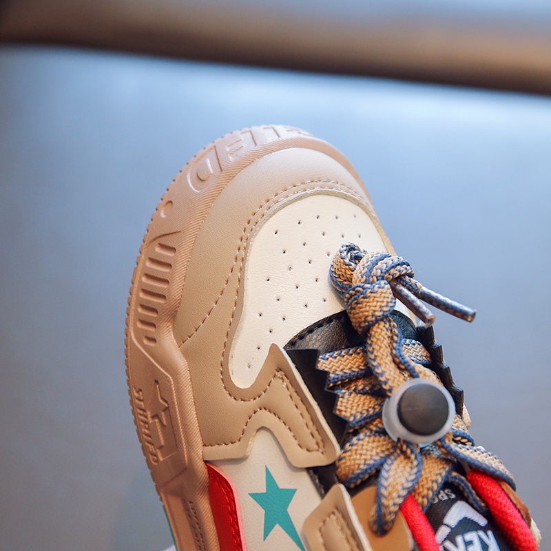 Giày Thể Thao Da Đế Mềm Thoáng Khí Có Dây Rút Dành Cho Bé Trai Bé Gái 2-16 Tuổi