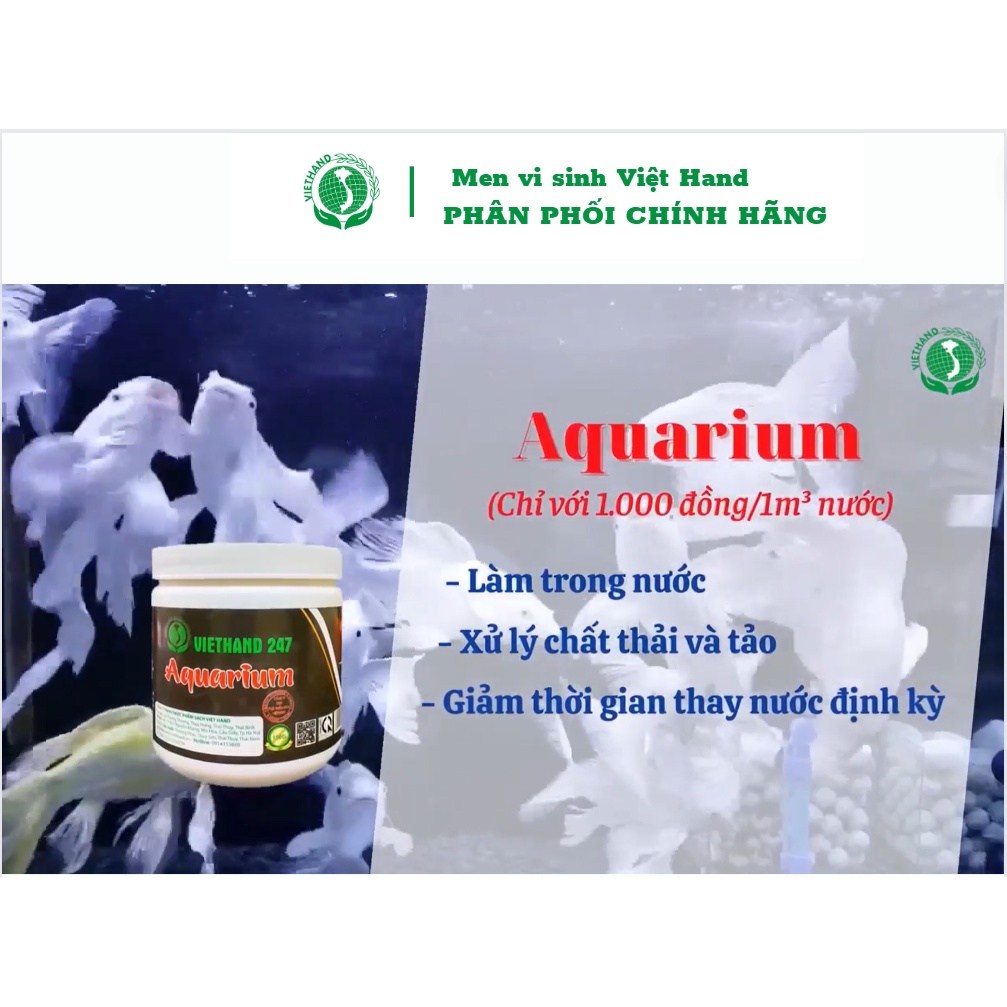 Vi Sinh Cho Cá Cảnh AQUARIUM VIETHAND247/ Nước trong cá khỏe/ Giảm mùi hôi tanh/ 4-5 tháng không phải thay nước 150gam