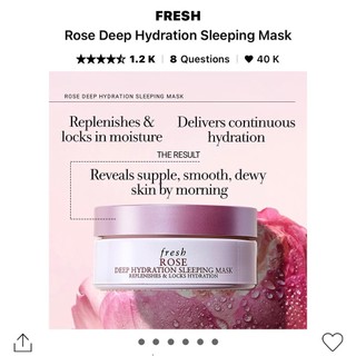 [SALE 50%] Mặt nạ ngủ Fresh Rose Deep Hydration $52