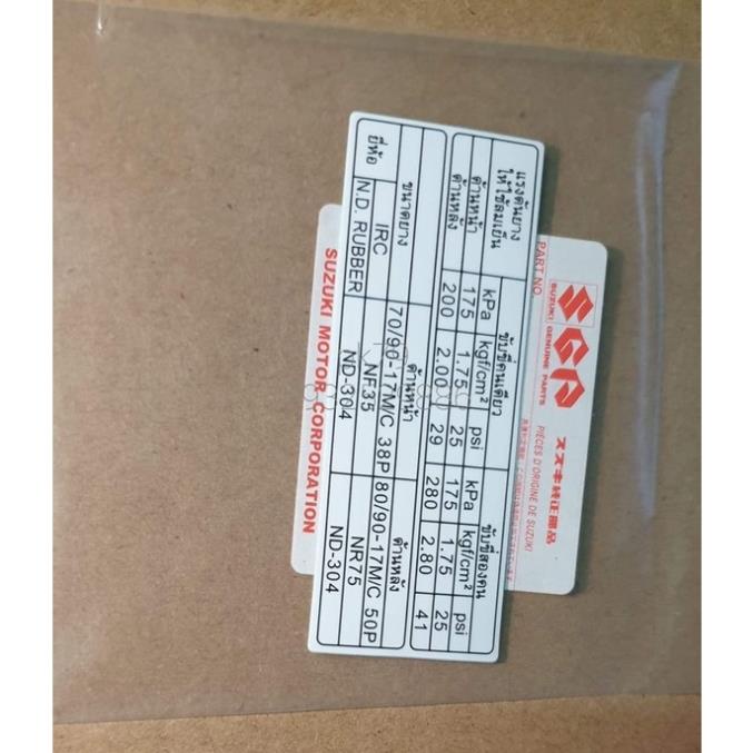 Tem Thông Số Và Tem Cảnh Bảo Của Dòng Xe SUZUKI  THÁI-Hàng chính hãng