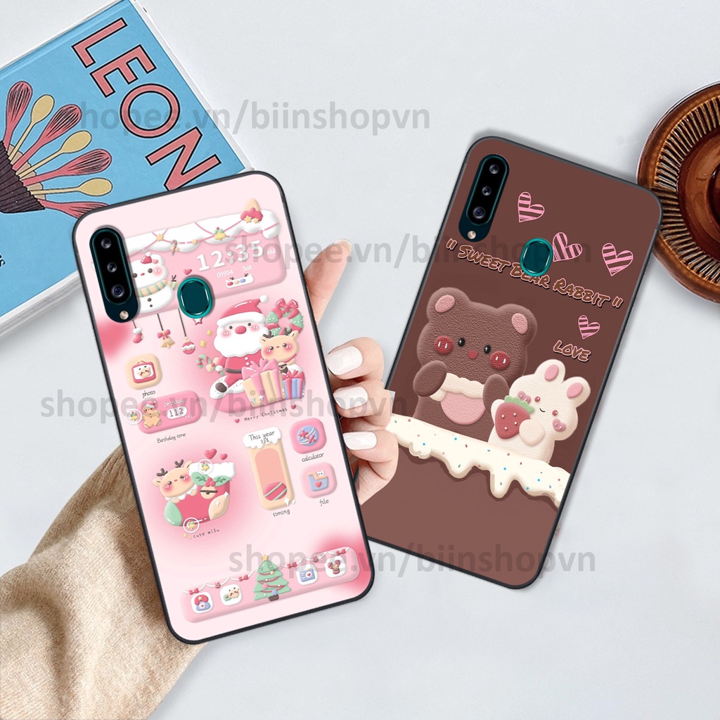 Ốp Samsung A20s in hình gấu chocolate kẹo ngọt siêu đẹp siêu xinh
