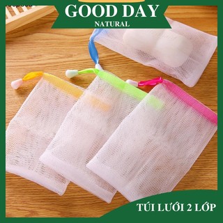 Túi lưới tạo bọt xà phòng - Túi lưới 2 lớp tạo bọt xà bông tắm