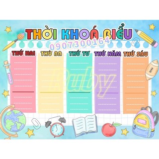 Hình Thời khoá biểu + ống - Đồ dùng dạy học Ruby