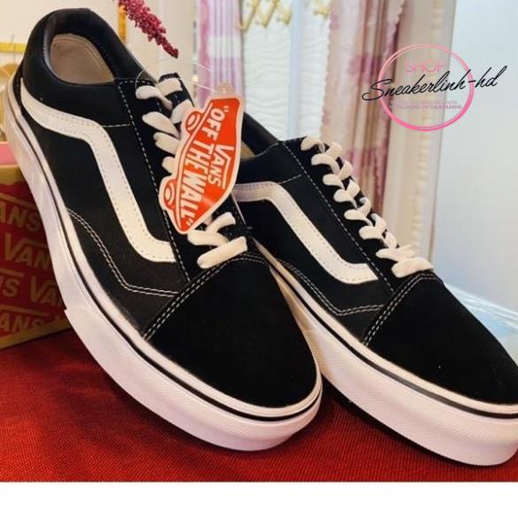 Giày Vans đen trung full 36-44 bản đế khâu đẹp - Full box giấy gói đi kèm [linhhd]