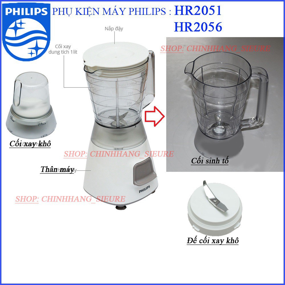 Phụ kiện cối sinh tố máy xay sinh tố Philips HR2051 HR2056