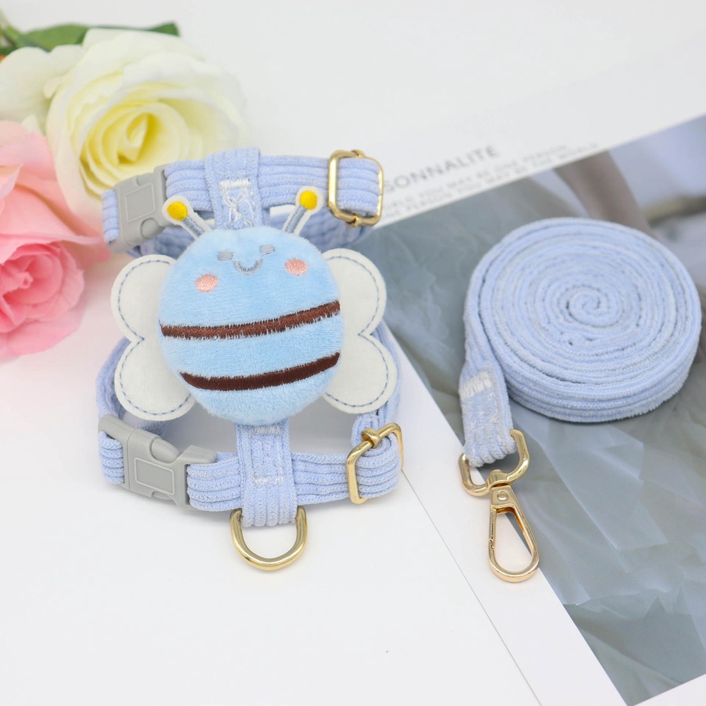 Dây Dắt Thú Cưng Đi Dạo Hình Chữ I Họa Tiết Ong Hoạt Hình